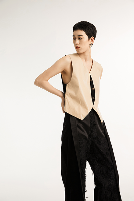 Jamproof Black Three-piece Wide-leg Trousers