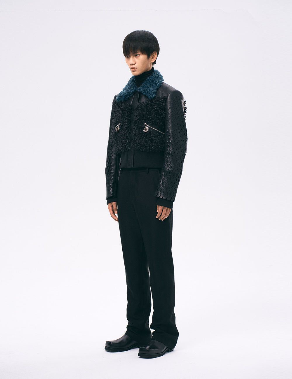 Xu Zhang Faux Shearling Laser Cut Jacket