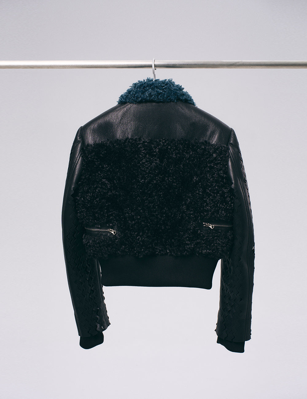 Xu Zhang Faux Shearling Laser Cut Jacket