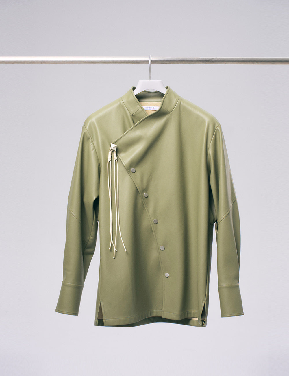 Xu Zhang Green Vegan Leather Shirt