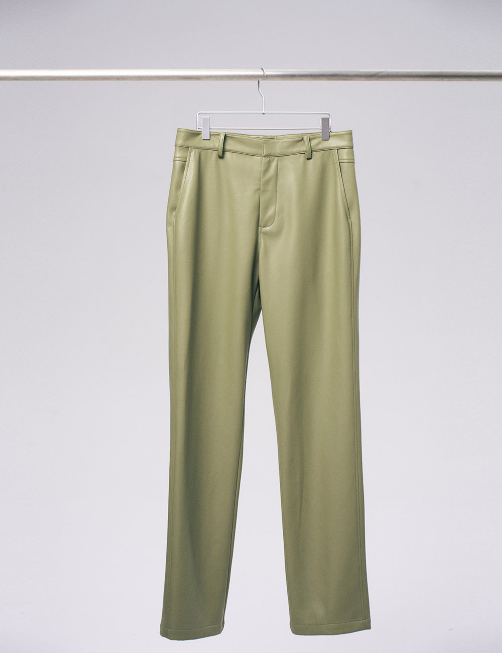 Xu Zhang Green Vegan Leather Trousers
