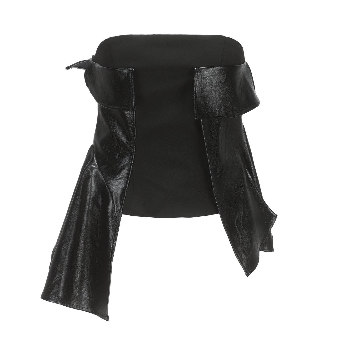 Ili Node Patchwork Leather Tube Top