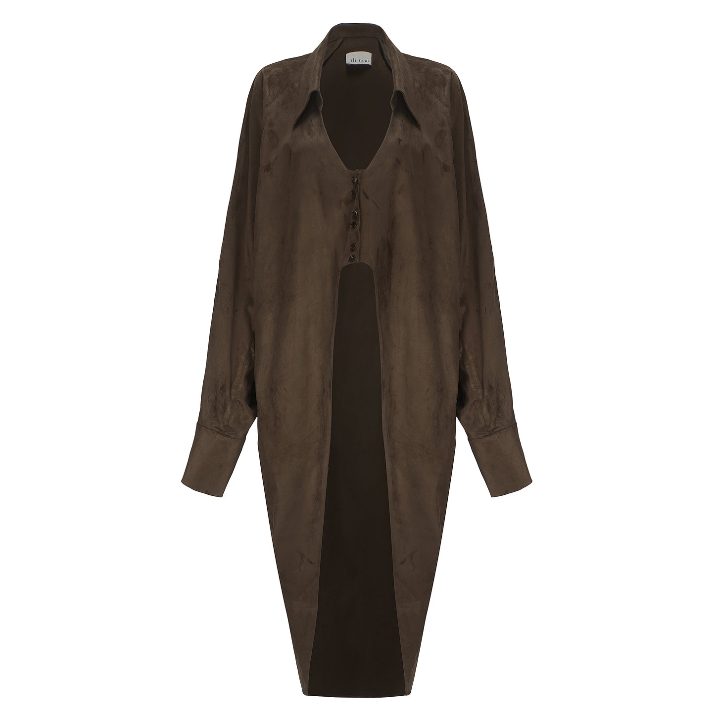 Ili Node Batwing Sleeves Patchwork Shirt Jacket