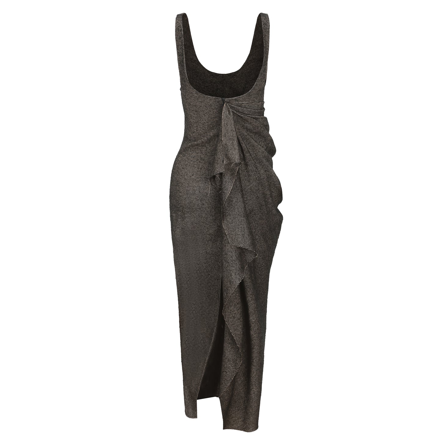 Ili Node Wool Asymmetric Cropped Dress