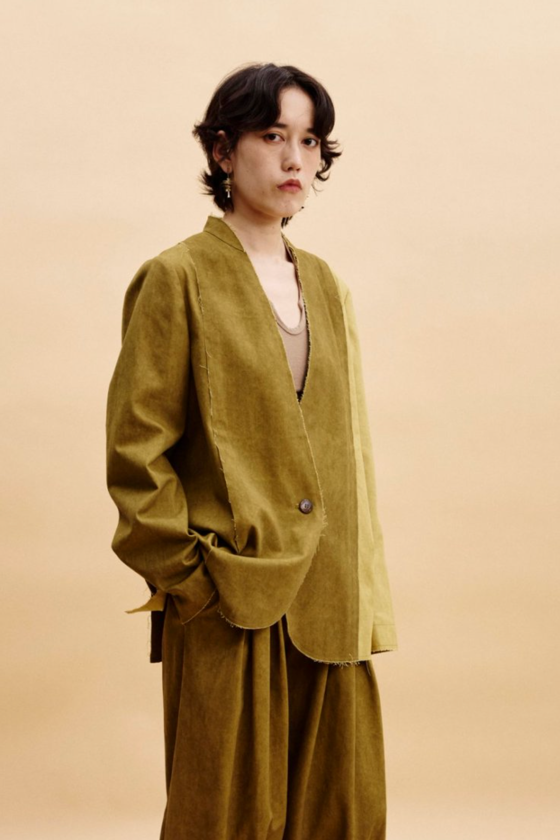 Jamproof Mustard Green Patchwork Jacket