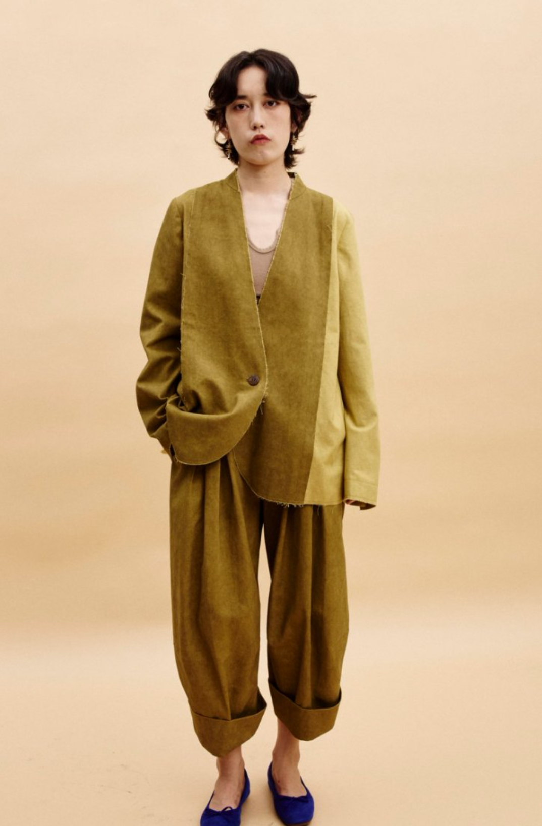 Jamproof Mustard Green Patchwork Jacket