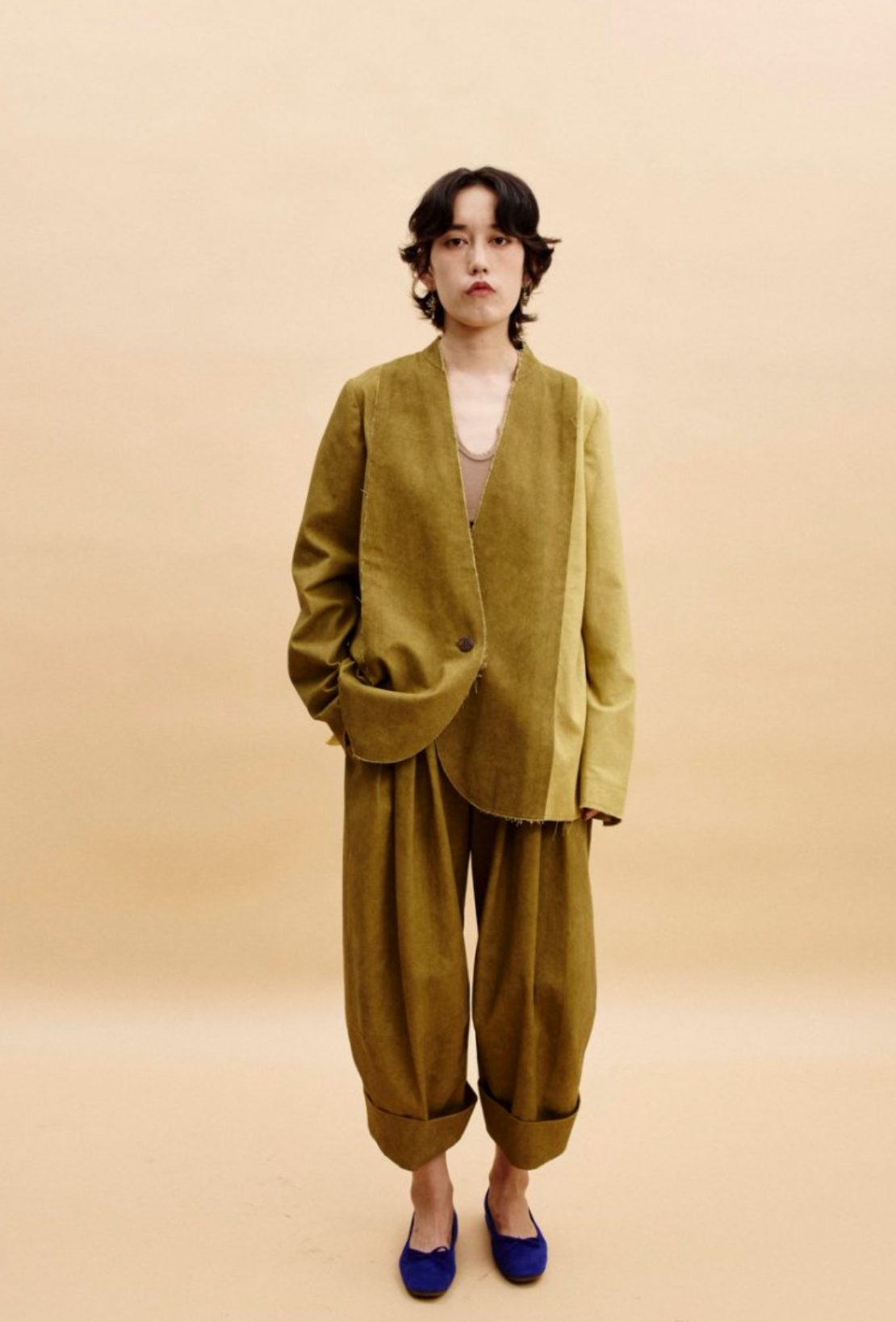 Jamproof Mustard Green Patchwork Jacket