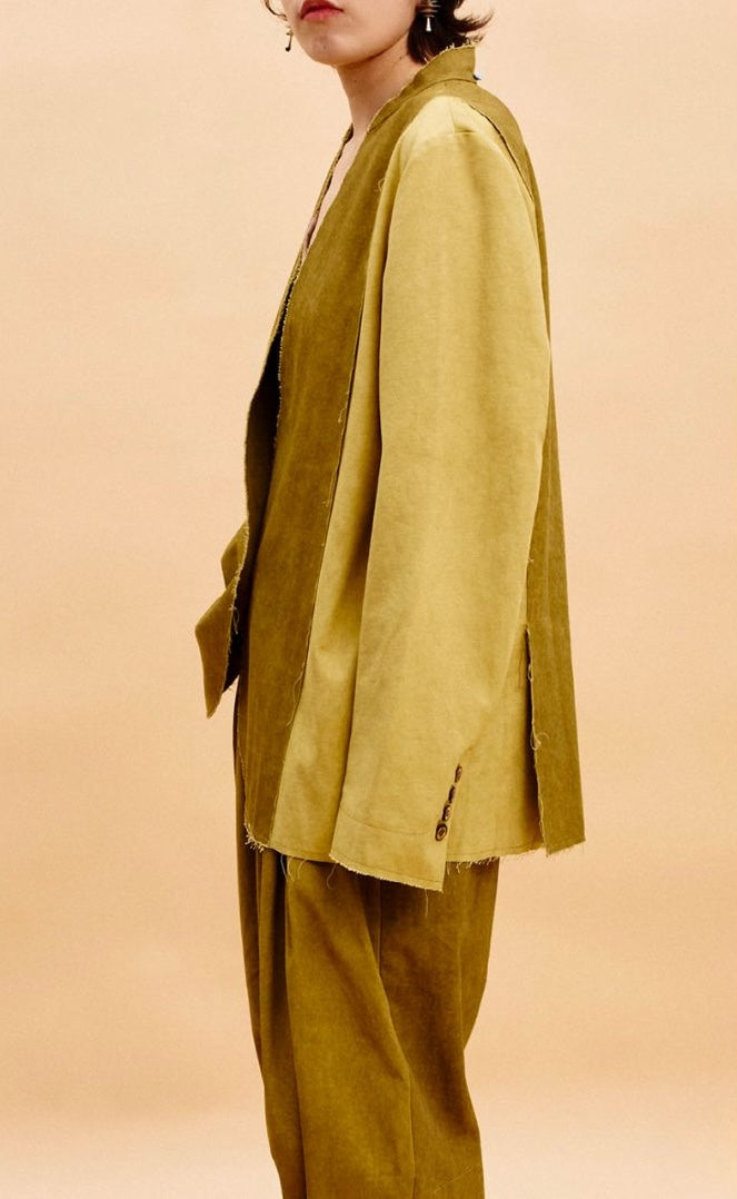 Jamproof Mustard Green Patchwork Jacket