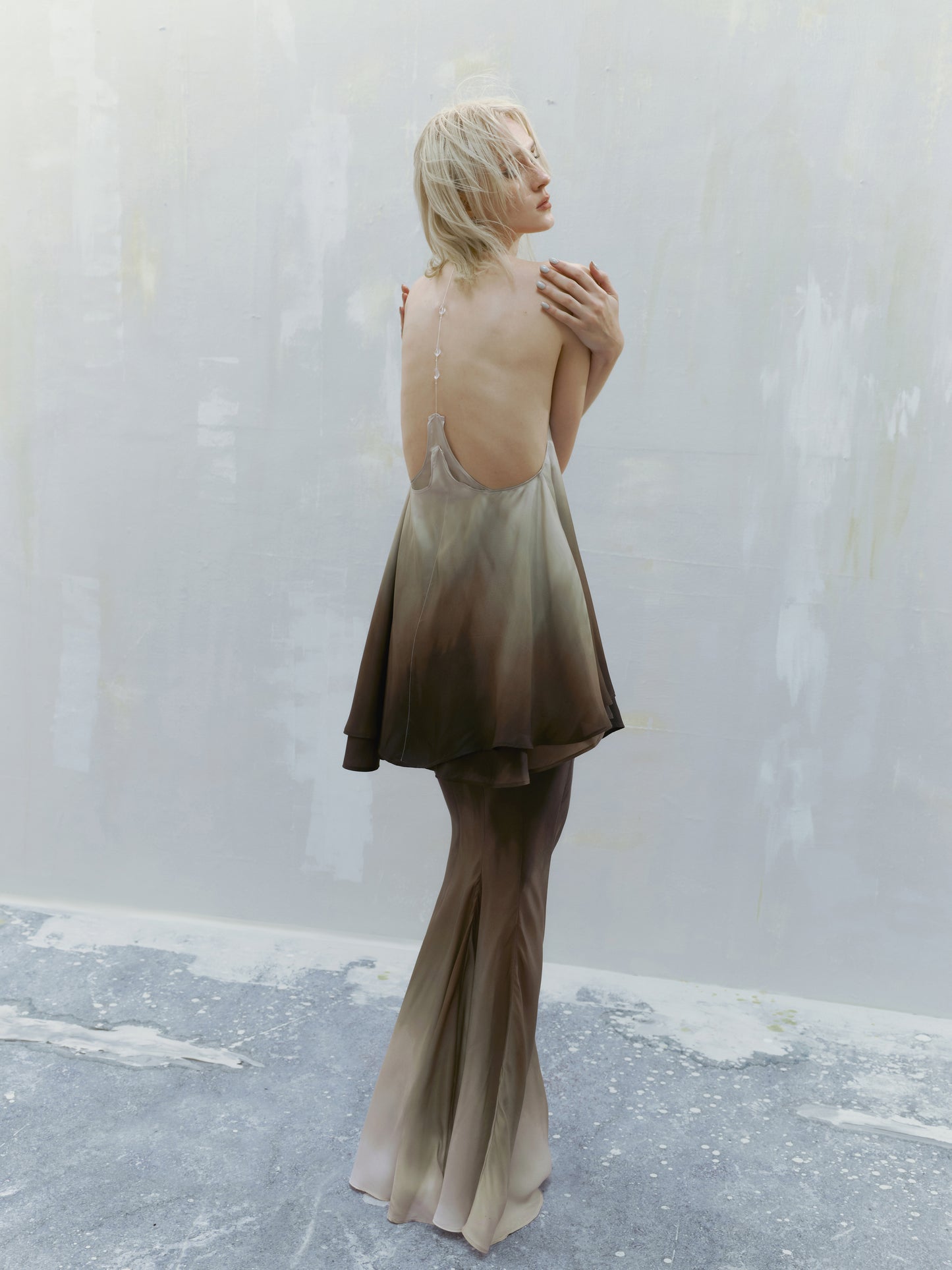 Ili Node SS24 Brown Gradient Top
