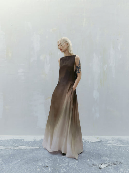 Ili Node SS24 Brown Gradient Dress