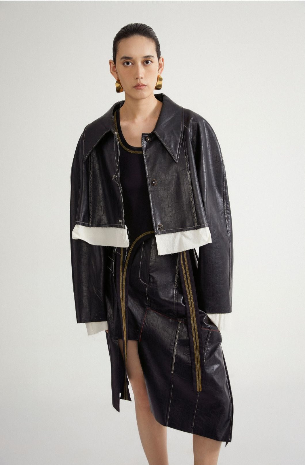 Jamproof Irregular Eco Leather Skirt