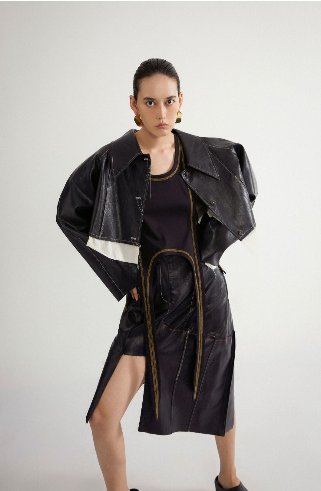 Jamproof Irregular Eco Leather Skirt