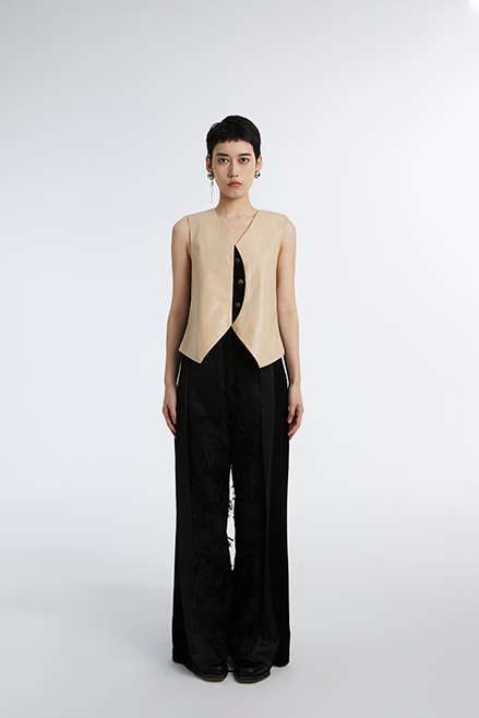 Jamproof Black Three-piece Wide-leg Trousers