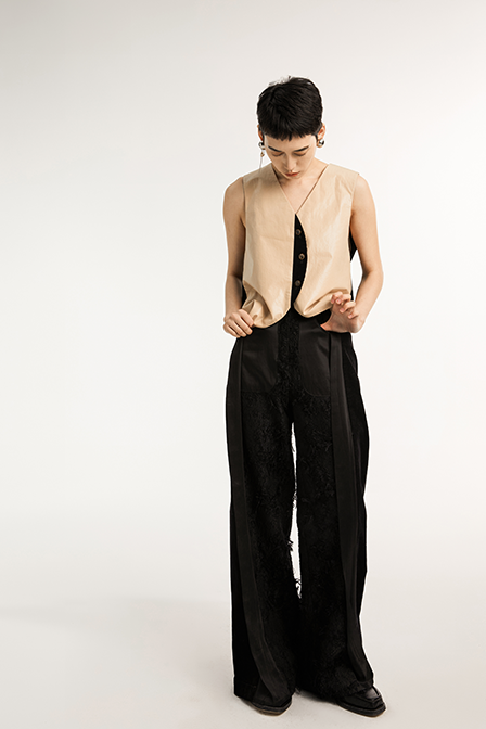 Jamproof Black Three-piece Wide-leg Trousers