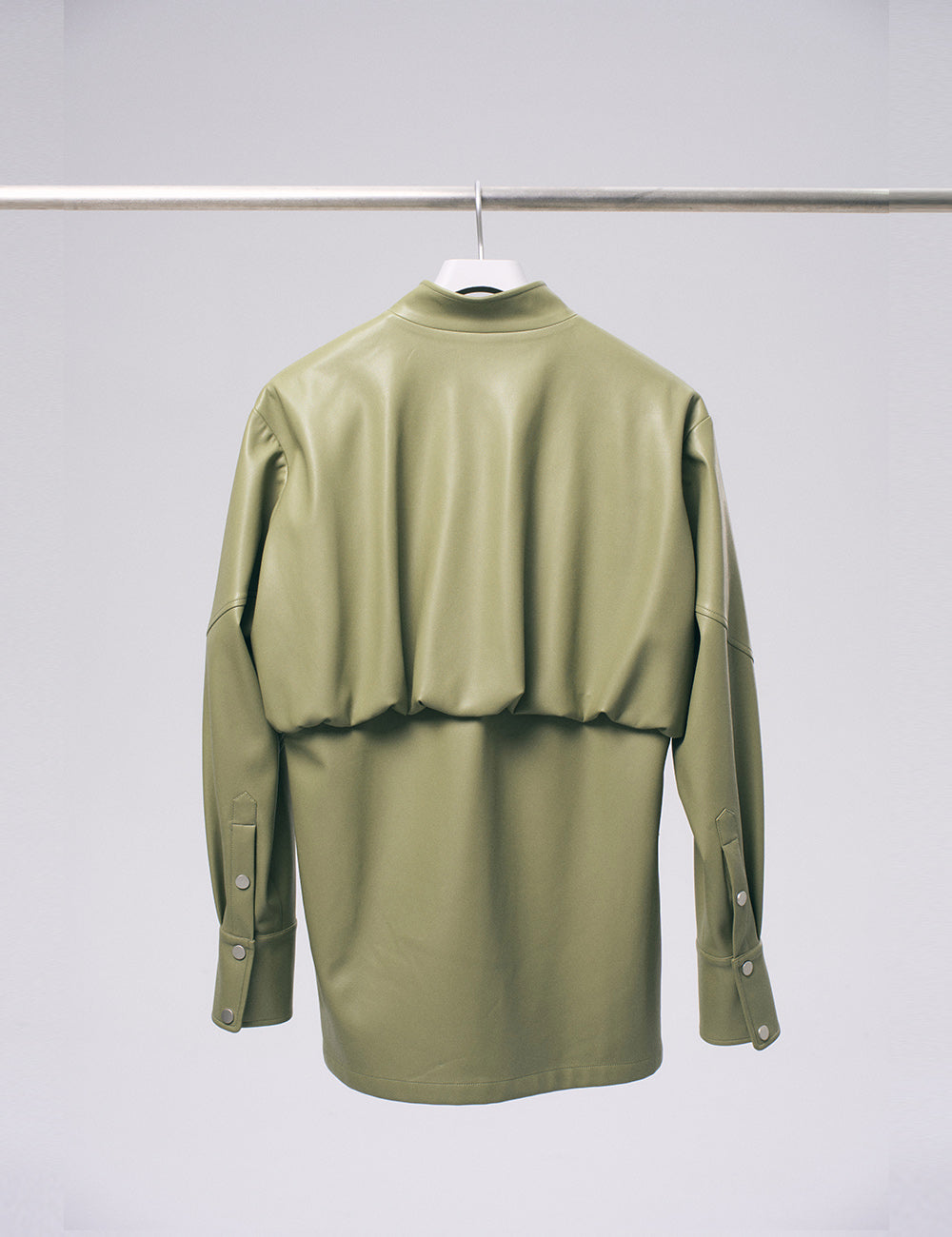Xu Zhang Green Vegan Leather Shirt