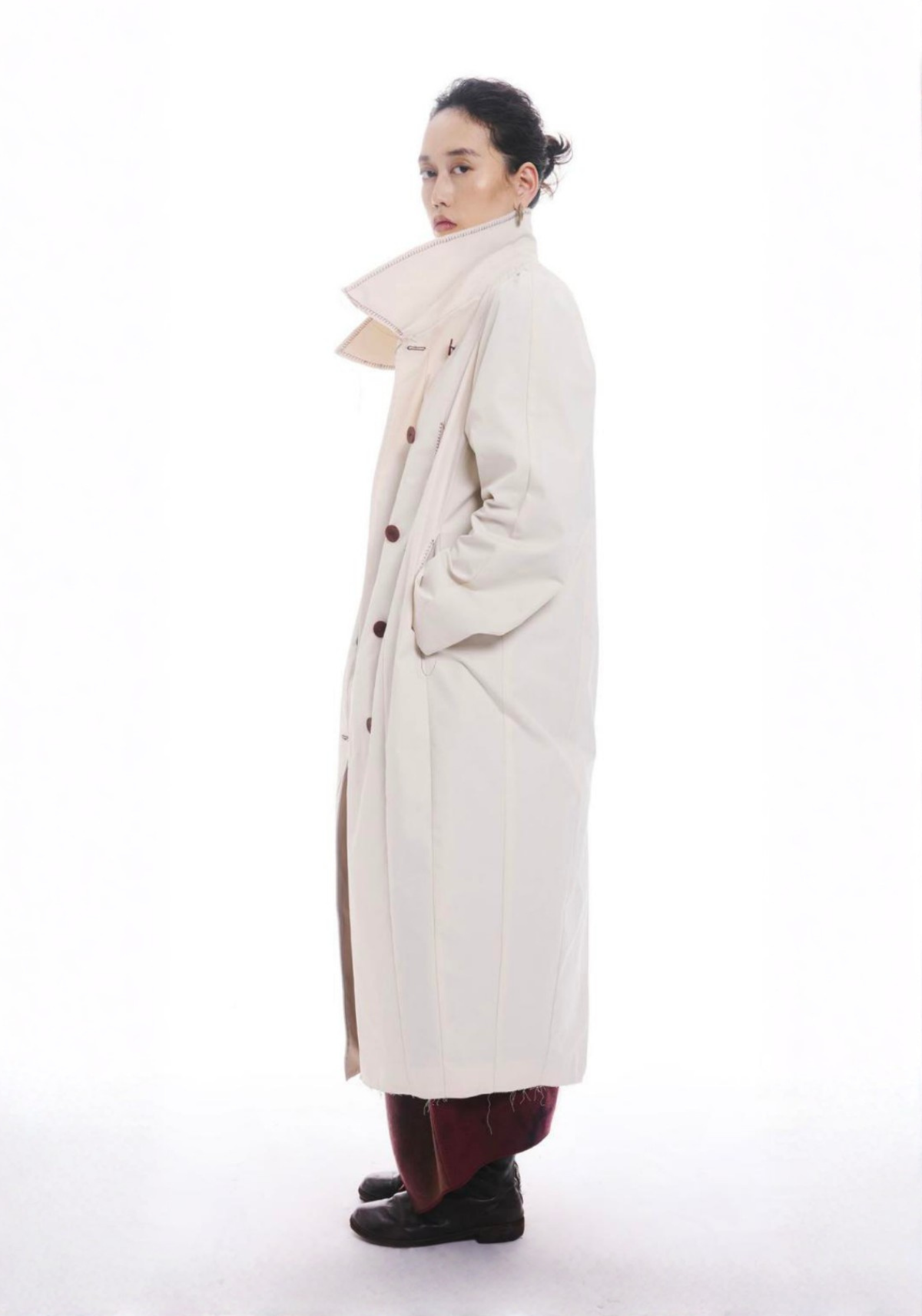 Jamproof White Stitch Trench Coat
