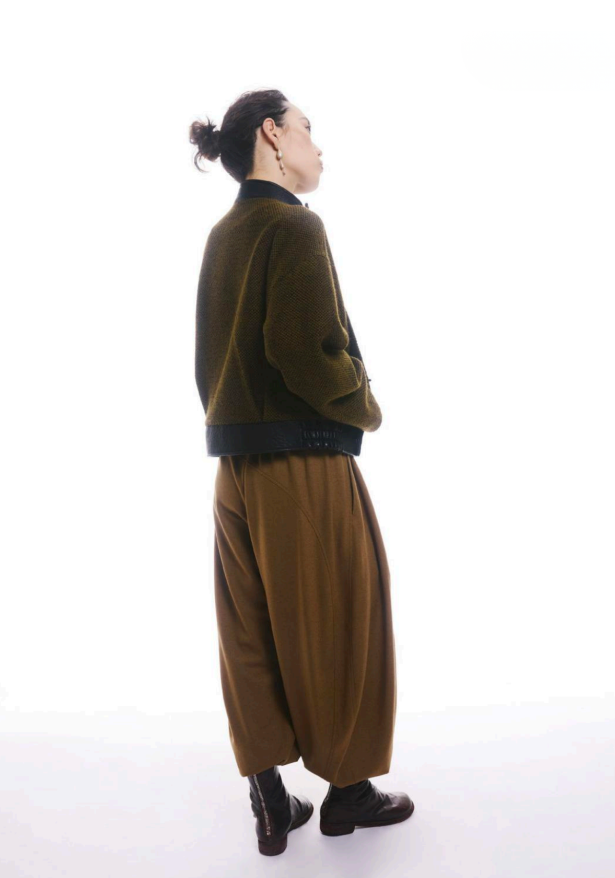 Jamproof Brown Wool Balloon Trousers