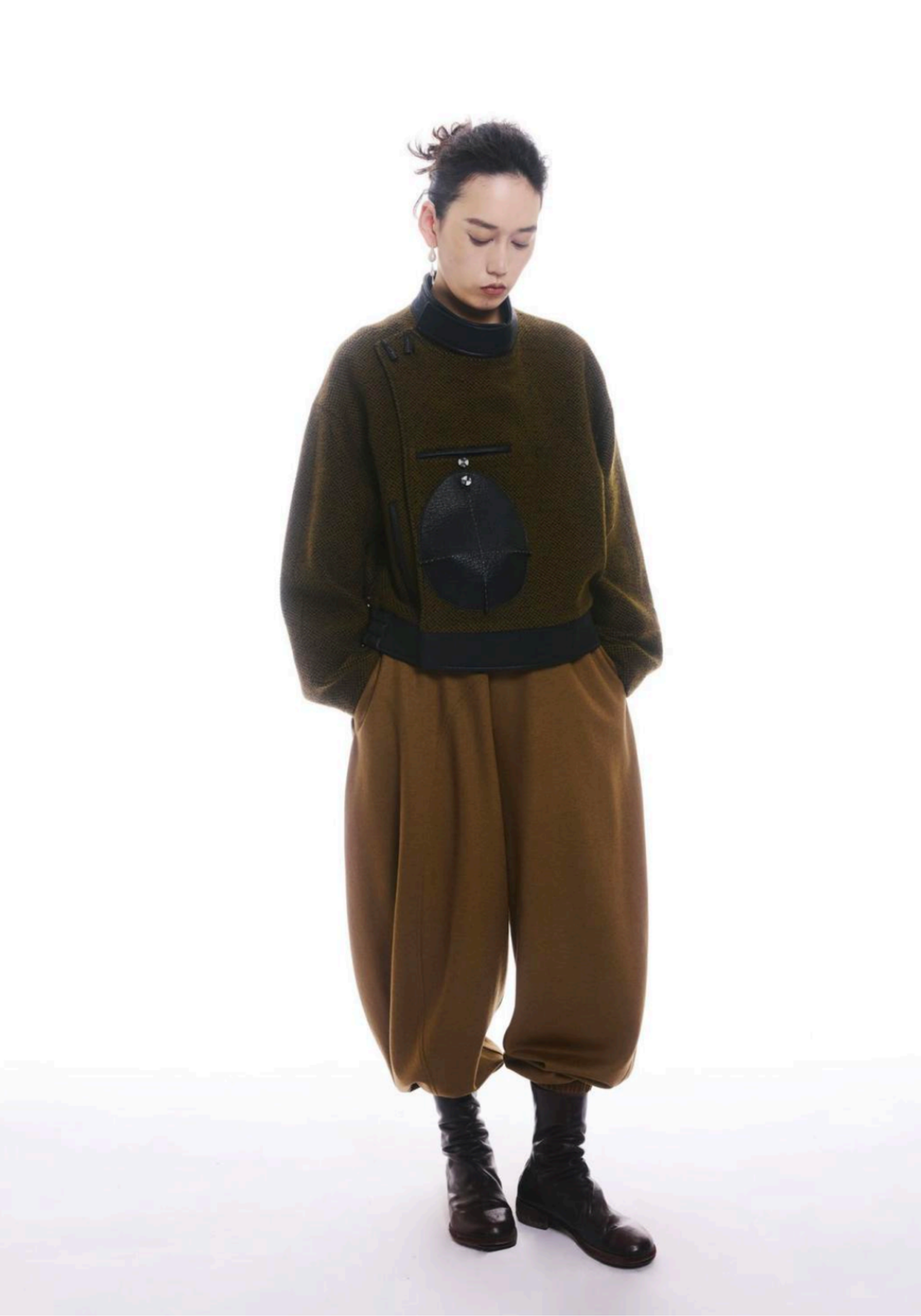 Jamproof Brown Wool Balloon Trousers