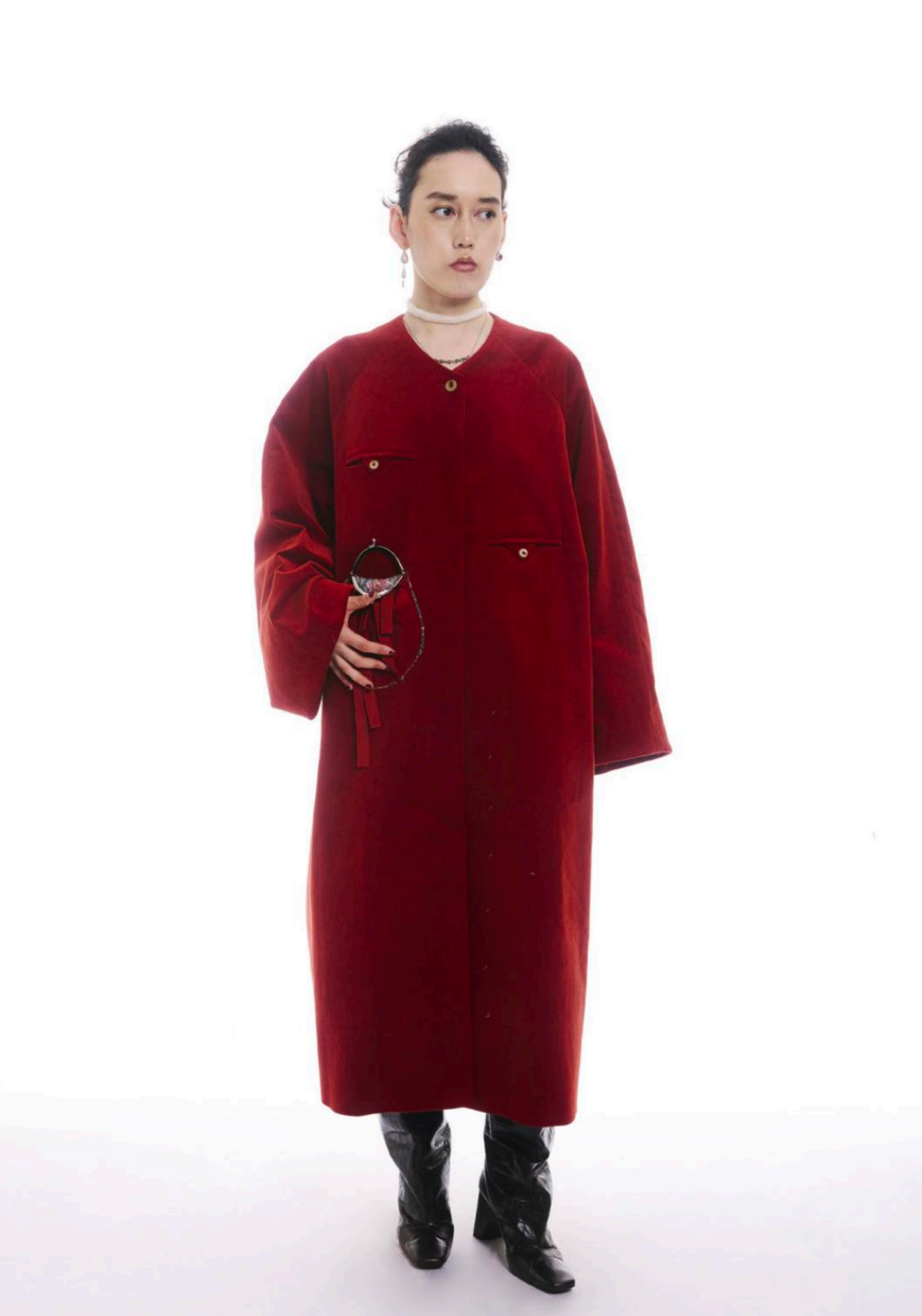 Jamproof Red Long Trench Coat