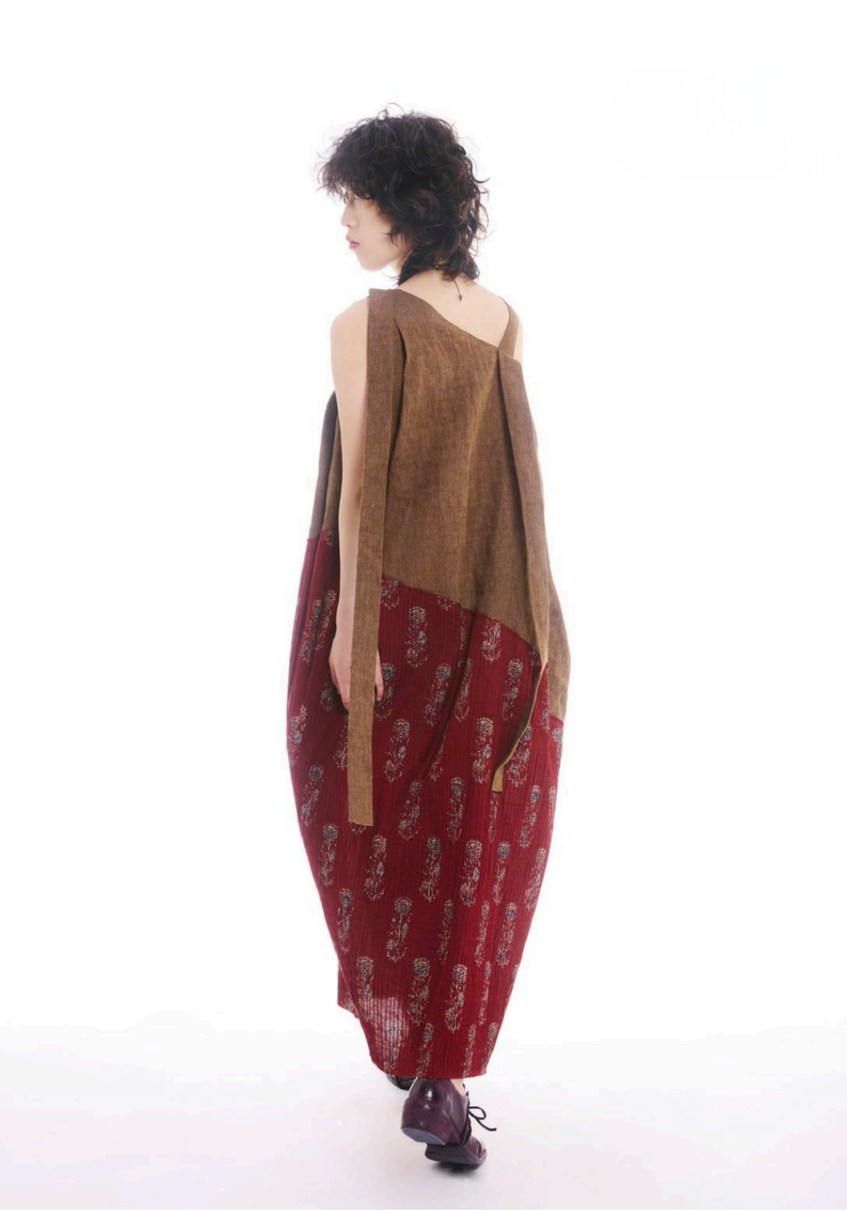 Jamproof Red & Brown Patchwork Dress