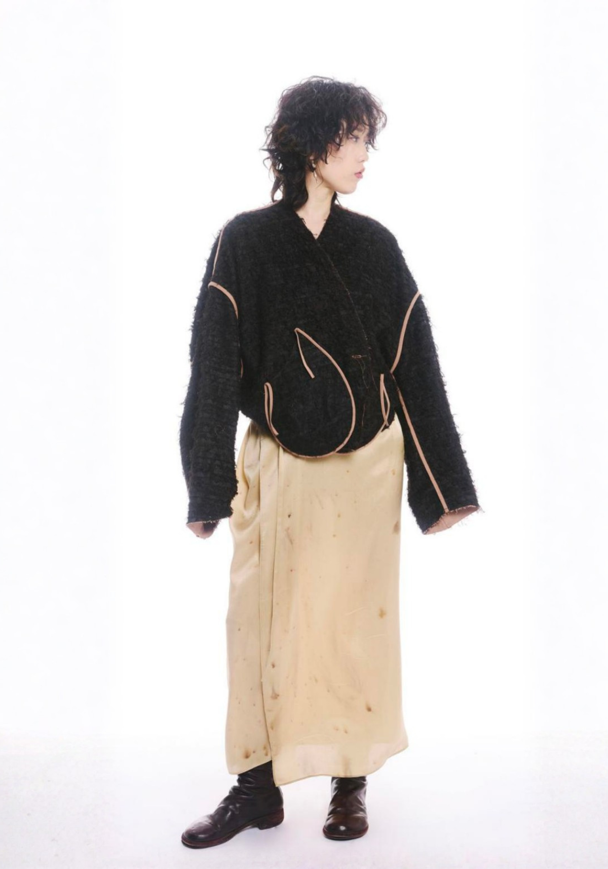 Jamproof Black Textured Deconstructed Jacket