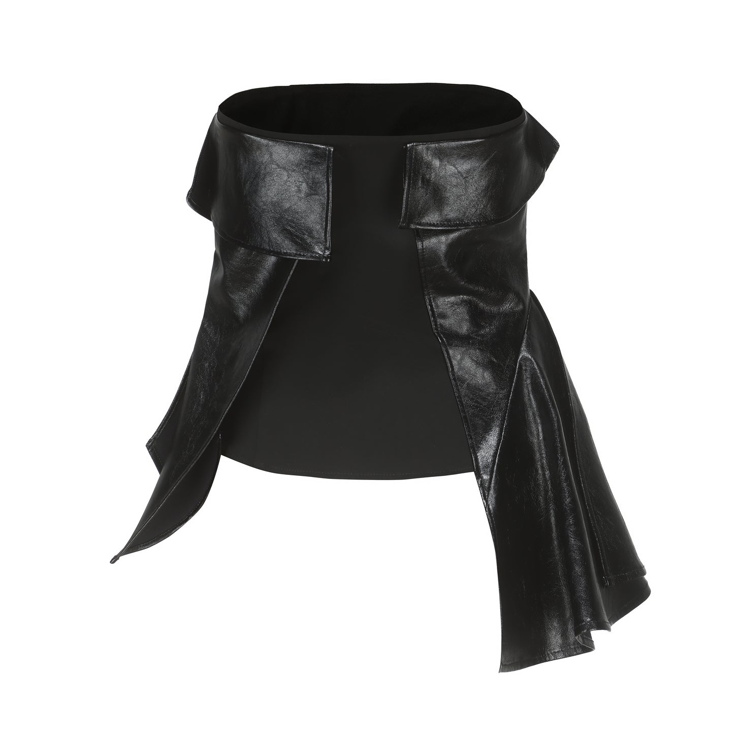 Ili Node Patchwork Leather Tube Top