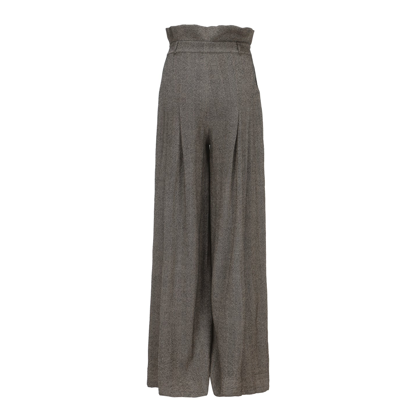 Ili Node Wool High Waist Wide Leg Trousers