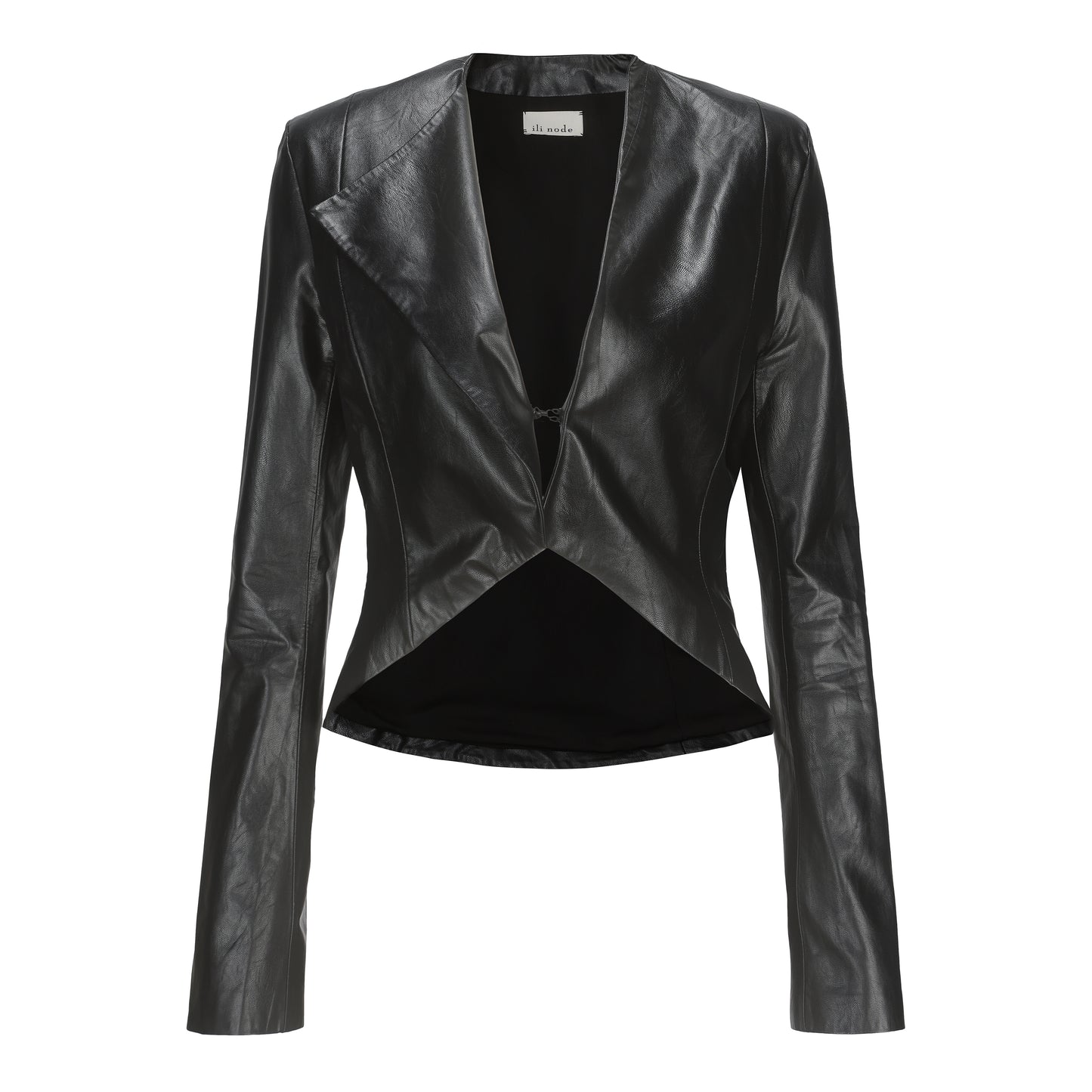 Ili Node Eco Leather Asymmetric Short Jacket