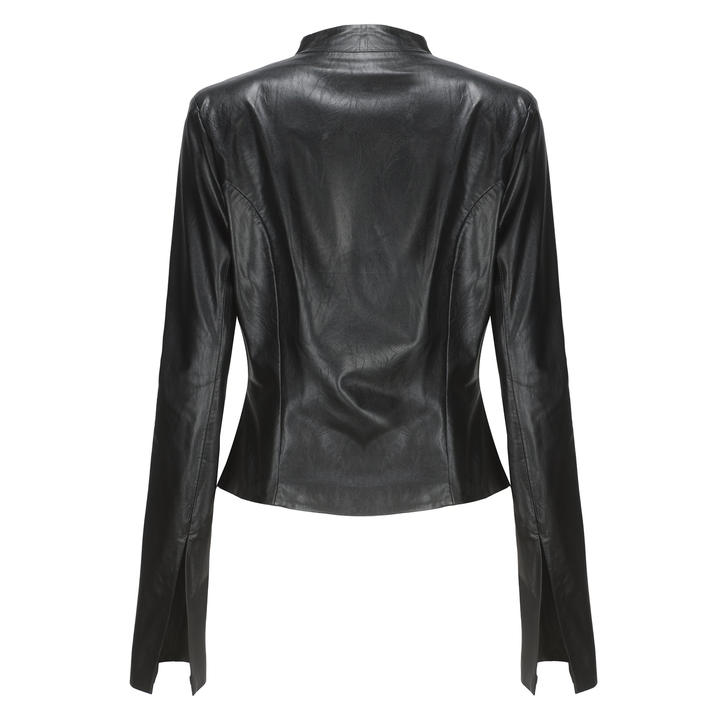 Ili Node Eco Leather Asymmetric Short Jacket