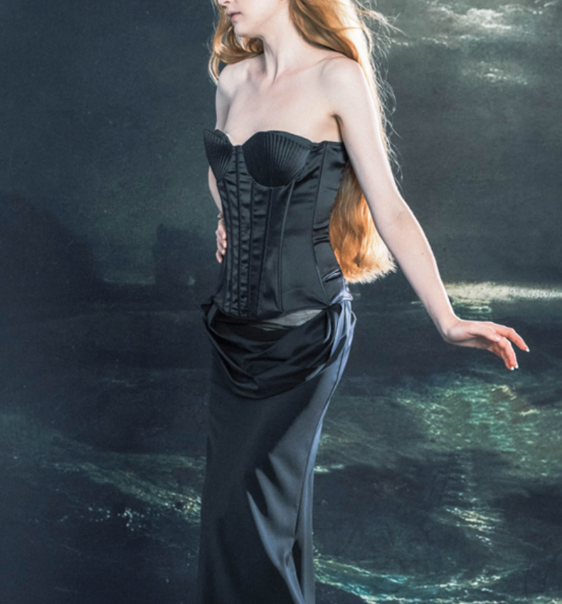 XQS Black Silk Corset