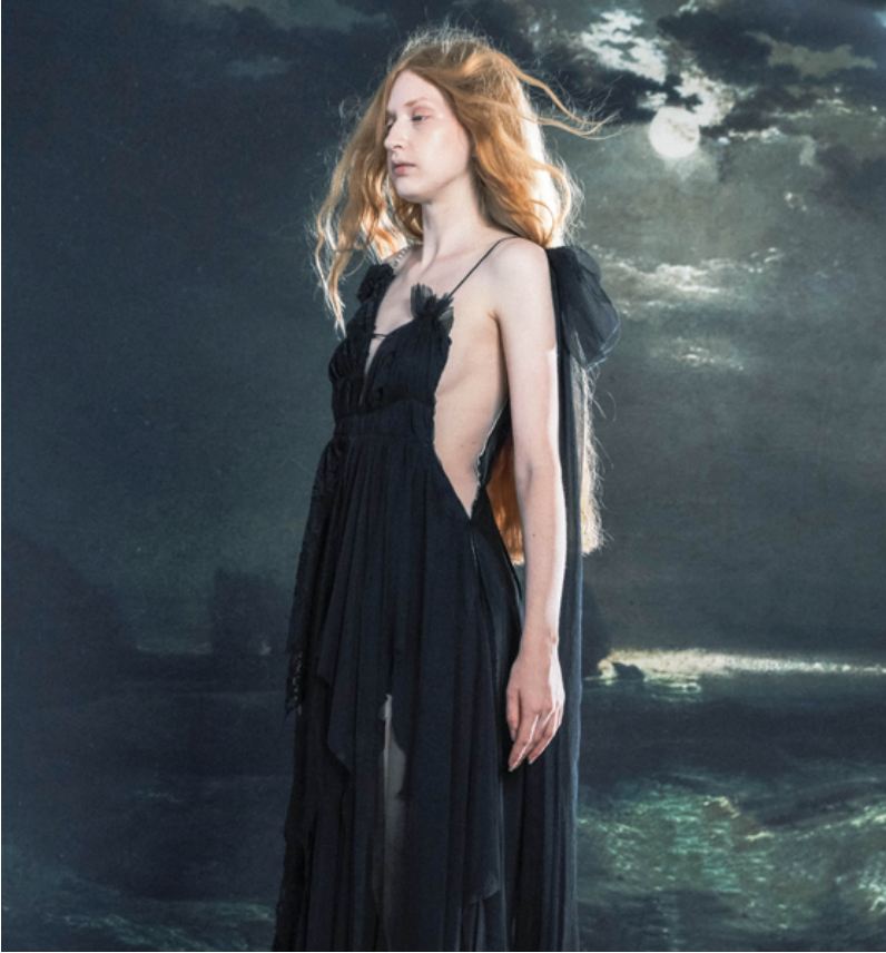XQS Black Long Lace Dress
