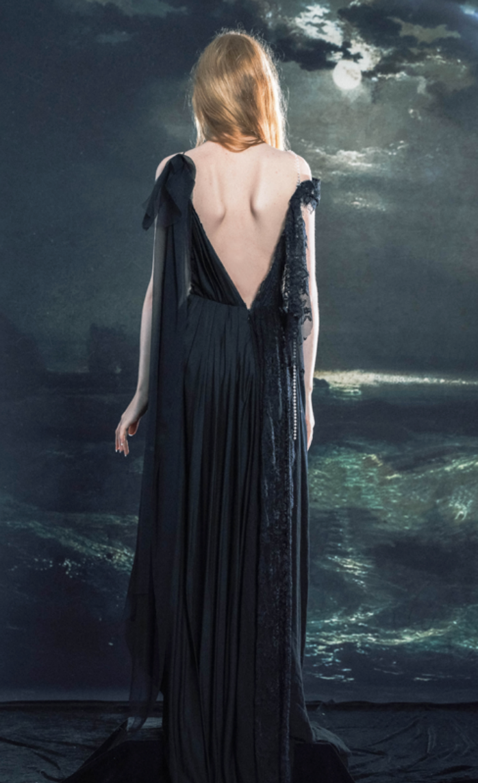 XQS Black Long Lace Dress