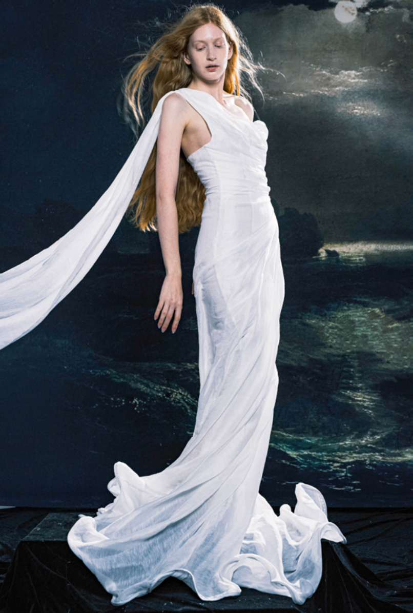 XQS White Wave Wedding Dress