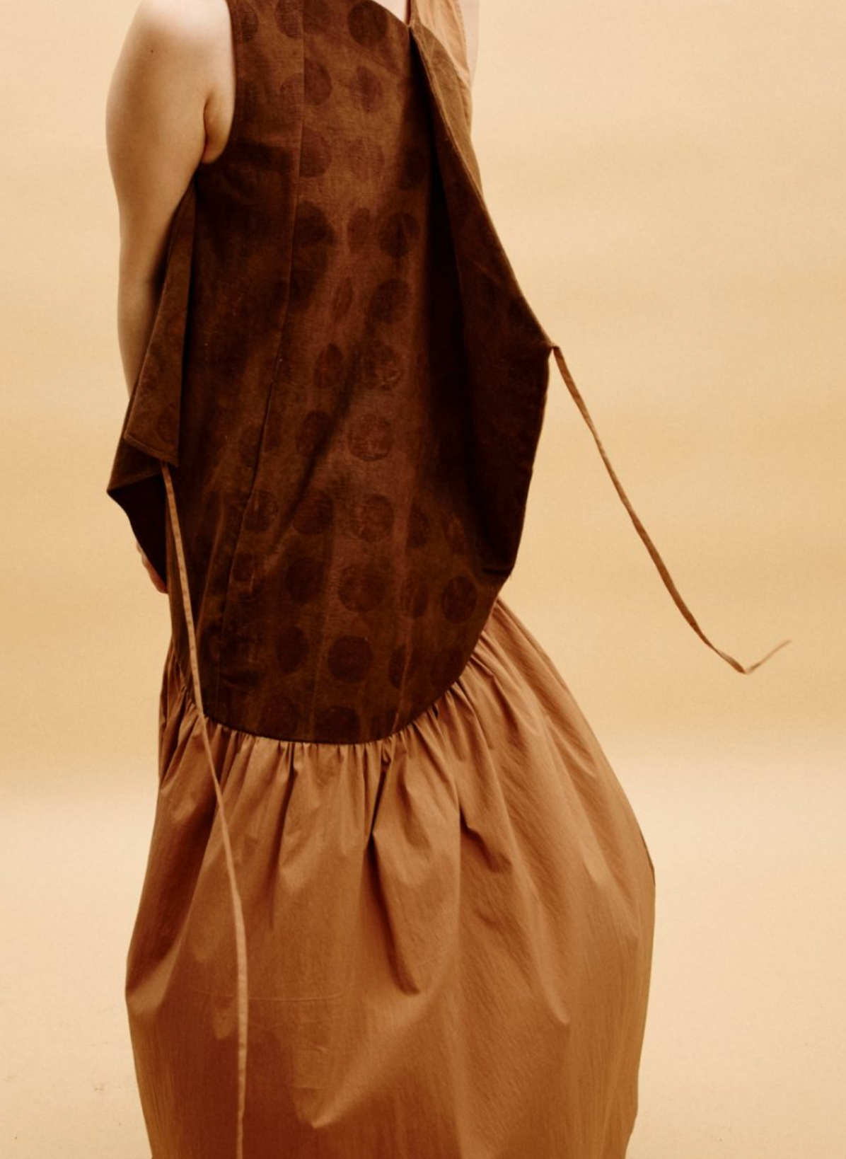 Jamproof Brown Irregular Patchwork Dress