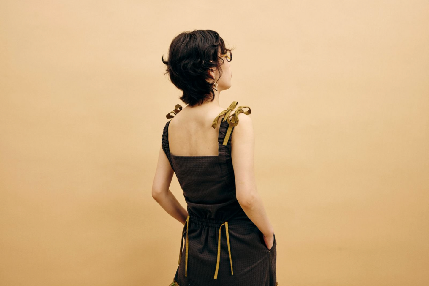 Jamproof Brown Patchwork Maxi Dress with Straps