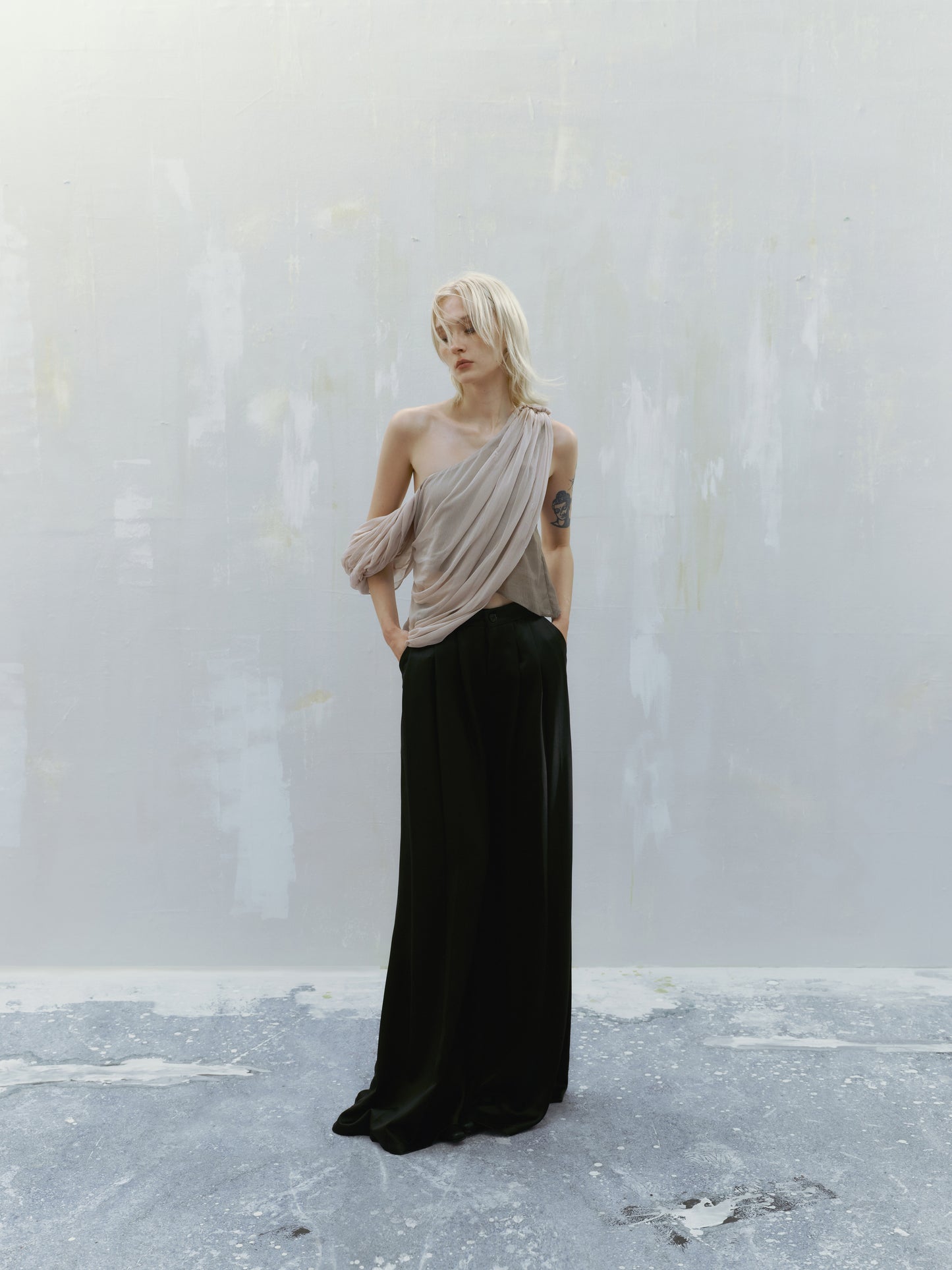 Ili Node SS24 Light Pink Draping Top